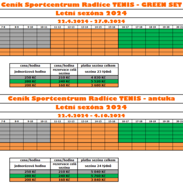 CENÍK LETNÍ SEZÓNA 2024